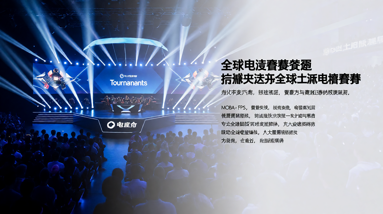 蜂鸟电竞专业电竞赛事现场，舞台灯光与观众席氛围